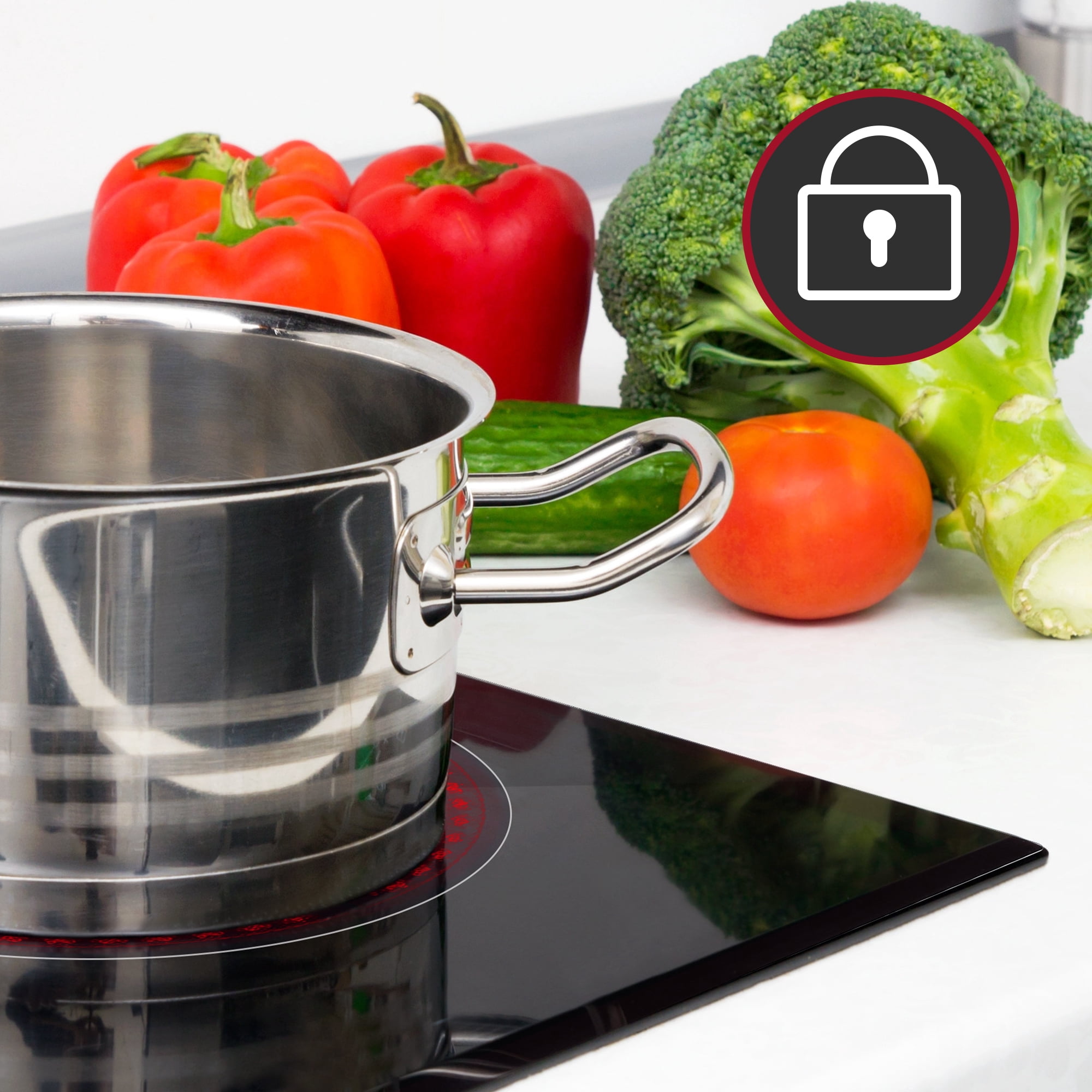 36-in 5 Elements Smooth Surface (Radiant) Black Electric Cooktop Including Dual-Ring Element and Keep Warm Element