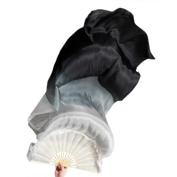 Veil Fan, Belly Dance Silk Fans Hand Dyed Silk,Gradient Shuimo Veil Long Silk Fans, Dance Fan Belly Dance Fan