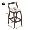 thumbnail image 5 of Christopher Knight Home 39.6" Modern Bar Stools, Wood Frame with Dark Brown Finish, Beige Upholstery, Set of 2, 5 of 8