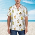 thumbnail image 2 of Vsdgher Gnome With Sunflower Print Men's Hawaiian Shirts Button Down Tropical Holiday Beach Shirts Vacation Clothes,, 2 of 7