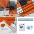 thumbnail image 4 of Burnt Orange Black Grey Blackout Curtains for Bedroom/Living Room, Thermal Insulated Kitchen Curtains, Contemporary Geometric Grommet Darkening Window Treatment Drapes 27.5"x39"x2, 4 of 8