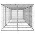 thumbnail image 2 of vidaXL Chenil Extérieur en Acier Galvanisé avec Toit 24,2 M2, 2 of 4