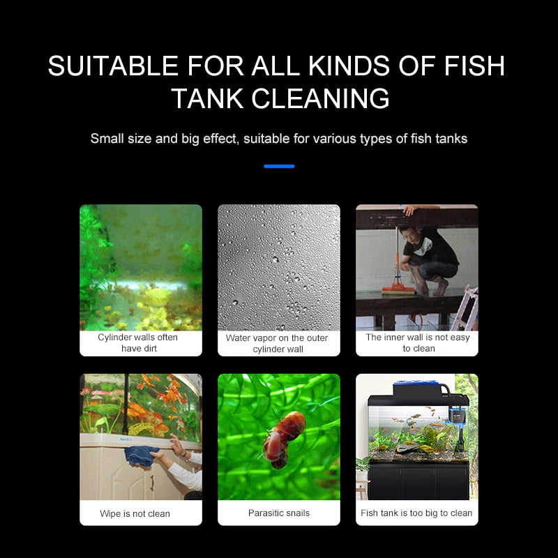 Algae Scrapers Aquarium Glass Cleaner Magnetic Brush Mini Aquariums Algae Cleaning Brush Strong Suction Force Aquarium Glass Cleaner Fish Bowls Brush Suitable for Small Fish Tank