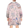 thumbnail image 2 of Wearable Oversized Blanket,Pioneer Flower Floral Print Pattern Wearable Blanket Hoodie for Adults,Cozy Hooded Blankets with Super Pockets,Super Warm Fuzzy Pullover for Women & Men, 2 of 6