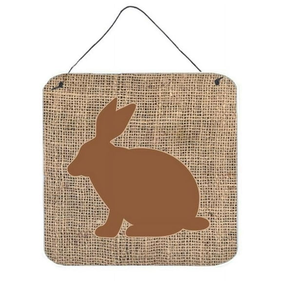 Rabbit Burlap And Brown Aluminium Metal Wall Or Door Hanging Prints