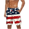 thumbnail image 2 of Brnmxoke Mens American Flag Patriotic Swim Trunks Quick Dry Board Shorts with Drawstring,Breathable Surf Beach Shorts Swimwear Bathing Suits Black,L, 2 of 5
