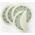 thumbnail image 7 of Fennco Styles Unique Dream Catcher Fringe Cotton Placemats 14-inch Round, Set of 4 - Green Decorative Boho Table Mats for Home Decor, Dining Table, Banquets and Special Events, 7 of 7