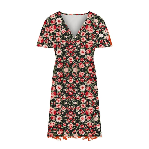 Sexy Geometric Print Flounce V Neck A Line Dresses Sexy Geometric Print Flounce V Neck A Line Dresses