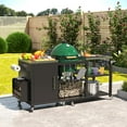 thumbnail image 4 of AECOJOY Outdoor Grill Cart for Kamado Grill, Heavy-Duty Metal BBQ Station with Storage Cabinet, Grill Table for Big Green Egg and Kamado Joe Classic, Rolling Grill Table for Patio Backyard, 4 of 10