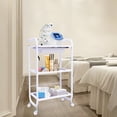 thumbnail image 3 of TOOL1SHOoo Meal Frame Rolling Trolley Cart with 3-Tiers and 1 Drawer for Storage, 3 of 9