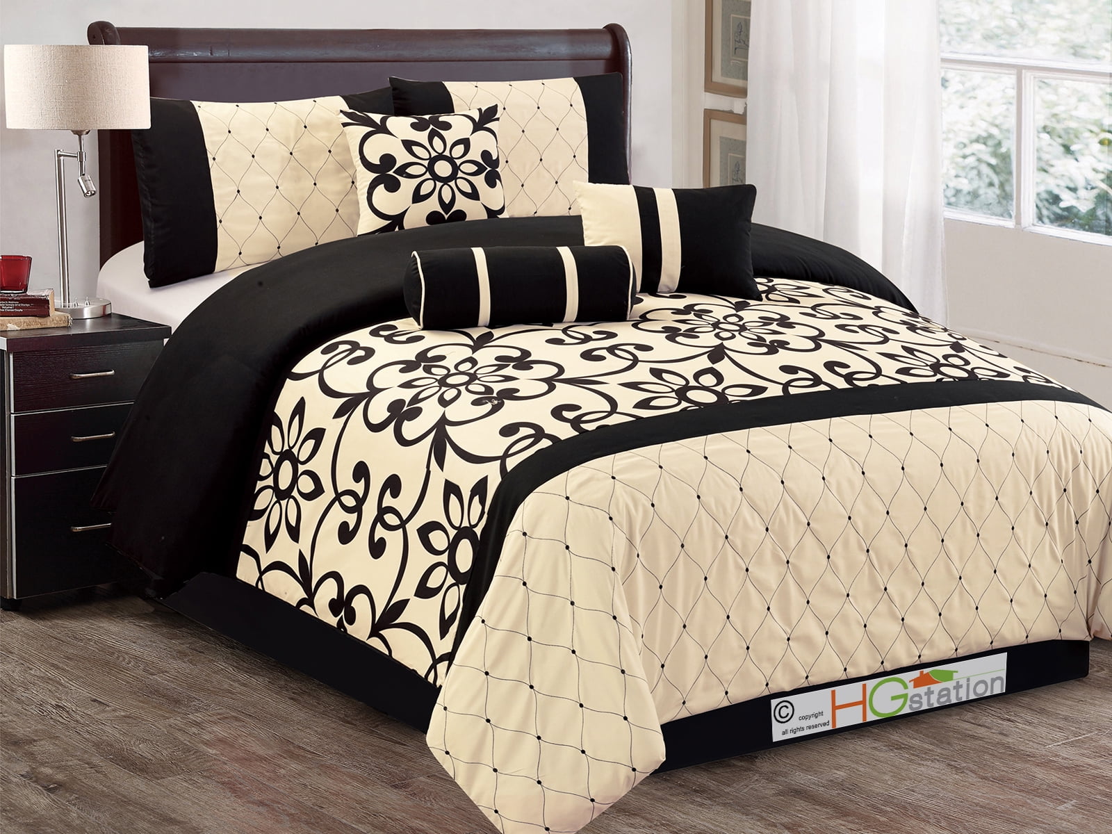 11-Pc Posh Sunflower Floral Scroll 