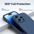 thumbnail image 5 of Designed for iPhone 14 Pro Case with Screen Protector [2 Pack], Liquid Silicone Case Gel Rubber Cover [Full Body] Shockproof Protective Phone Case for iPhone 14 Pro 6.1 inch-Storm Blue, 5 of 7