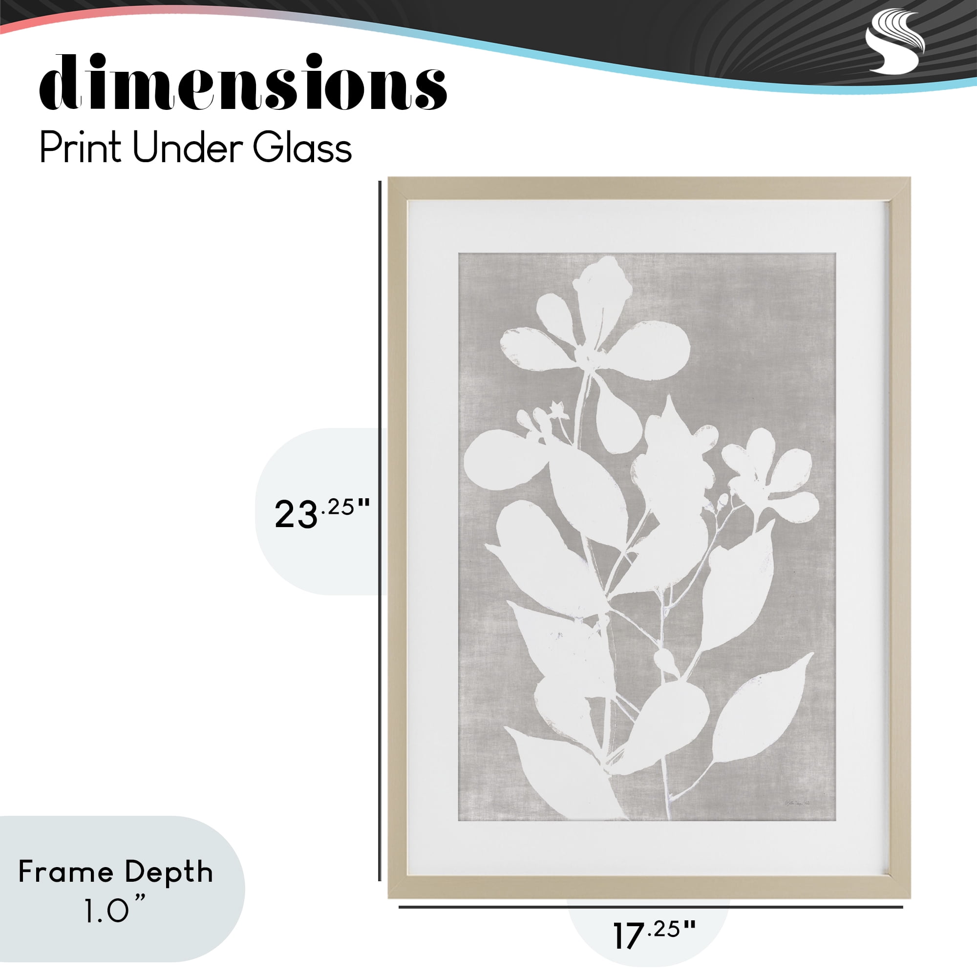 Stupell Industries Minimalist Foliage Impression Birch Framed Print Under Glass, design by Stellar Design Studio