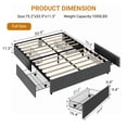 thumbnail image 4 of GloryStar Linen Upholstered Platform Bed with Wooden Slats, Four Storage Drawers, Noise Free and Simple Assembly, 4 of 7