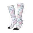 thumbnail image 2 of Balery Flamingo and Pineapple Printed Novelty Socks Men's Women's Crew Socks Sports Socks Knee High Socks Cotton Socks Quirky and Cool Socks, 2 of 9