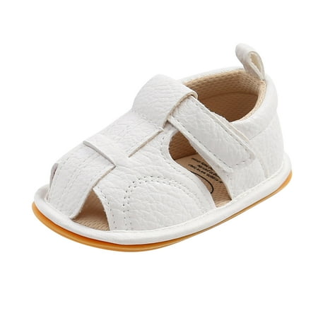 

AnuirheiH Baby Boys Girls Sandals Soft Non-Slip Rubber Sole Prewalker Infant Sandals Flat Walking Shoes Sale on Clearance