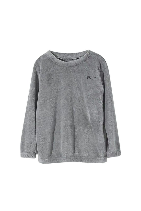 Women's Plush Fleece Pajama Tops Soft Cozy Fuzzy Sherpa Long Sleeve Tops Warm Sleepwear Loungewear