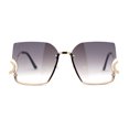 thumbnail image 2 of Luxury Beautiful Rimless Swan Down Temple Arm Butterfly Sunglasses Gold Smoke, 2 of 4
