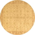 thumbnail image 1 of Ahgly Company Indoor Round Oriental Brown Modern Area Rugs, 3' Round, 1 of 4