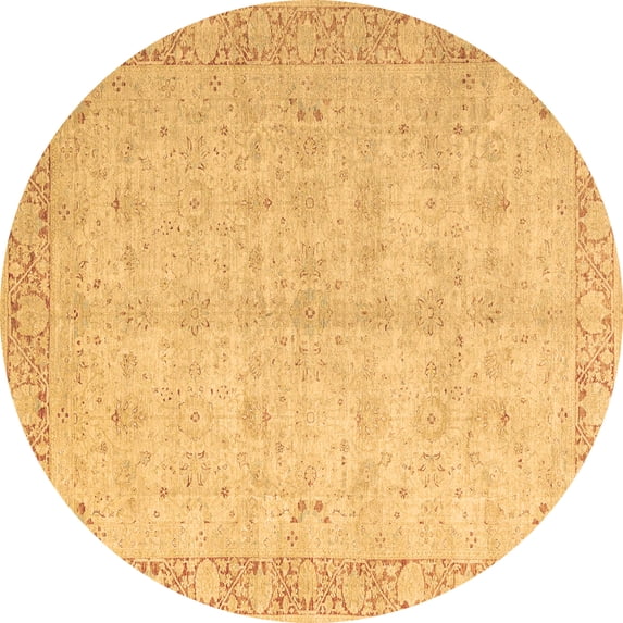 Ahgly Company Indoor Round Oriental Brown Modern Area Rugs, 3' Round