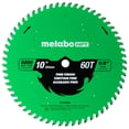 thumbnail image 1 of Metabo HPT 10-Inch Miter Saw/Table Saw Blade, Fine Finish, 60-Tooth, 5/8-Inch Arbor, Industrial High Performance Tungsten Carbide, PTFE Coat, 1 of 2