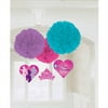 Disney Princess Birthday Party Fluffy Decorations (3 Pack), Multi Color.