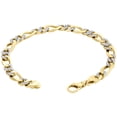 thumbnail image 4 of 10K Yellow Gold 6.50mm Handset Diamond 3D Figaro Link Bracelet 8.50" | 0.94 CT., 4 of 9