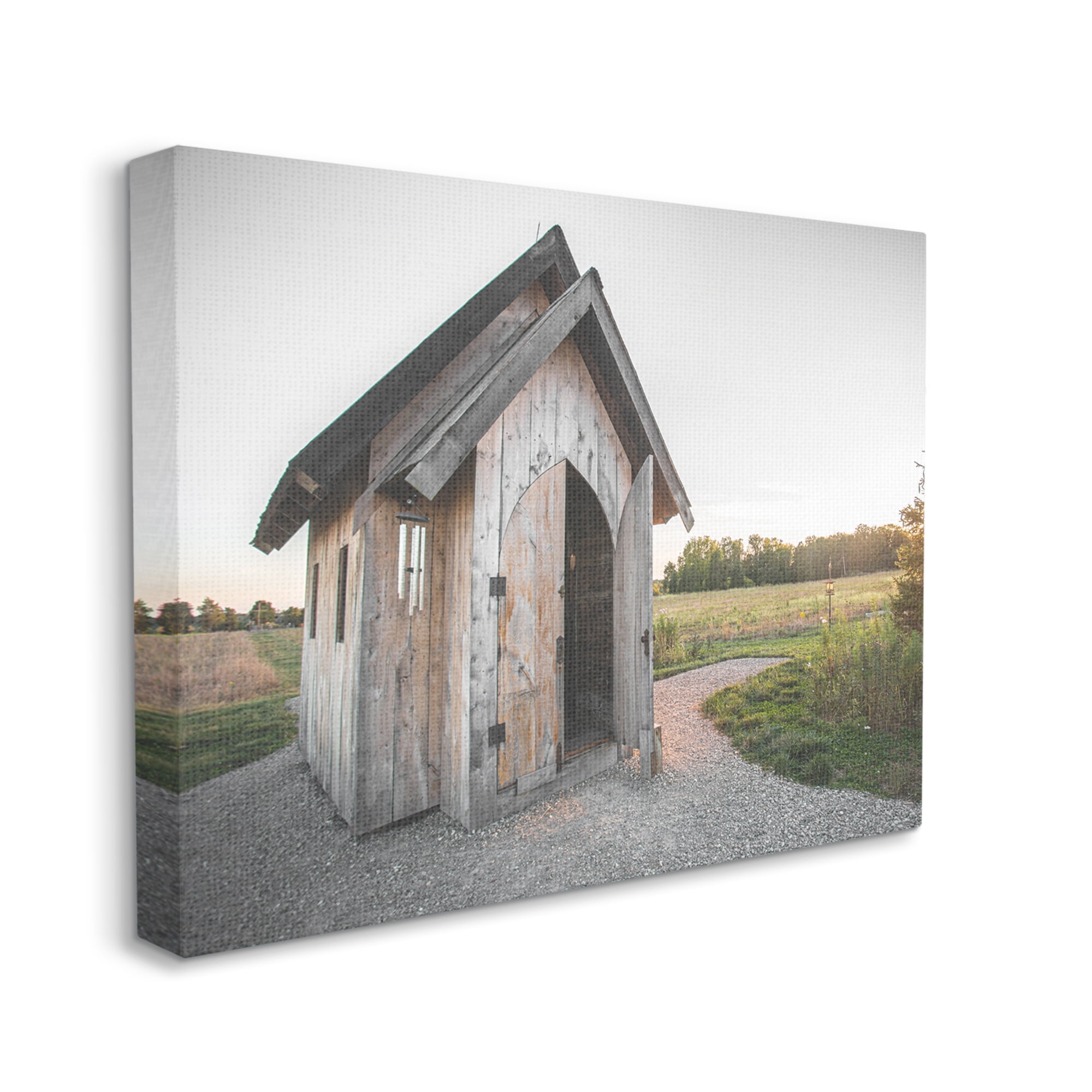 Stupell Industries Cabin at Sunset Nature Photography Gallery Wrapped Canvas Print Wall Art, 40 x 30