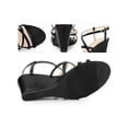 thumbnail image 2 of BLISSFUL STEP Strappys Wedge Crisscross Straps Buckle Wedges Sandals for Women, 2 of 5