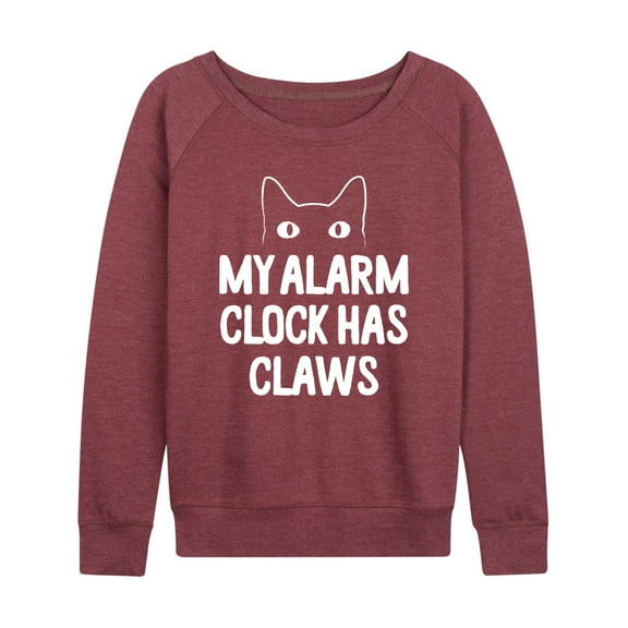 Instant Message - My Alarm Clock Has Claws - Women's Lightweight French Terry Long Sleeve Shirt