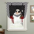 thumbnail image 2 of Red Black Chef Tie Up Curtains for Windows, Adjustable Balloon Window Shades, Cartoon Cute Watercolor Cooking Plaid Kitchen Window Treatments Adjustable Roll Up Curtain for Basement/Nursery 52"x45", 2 of 8