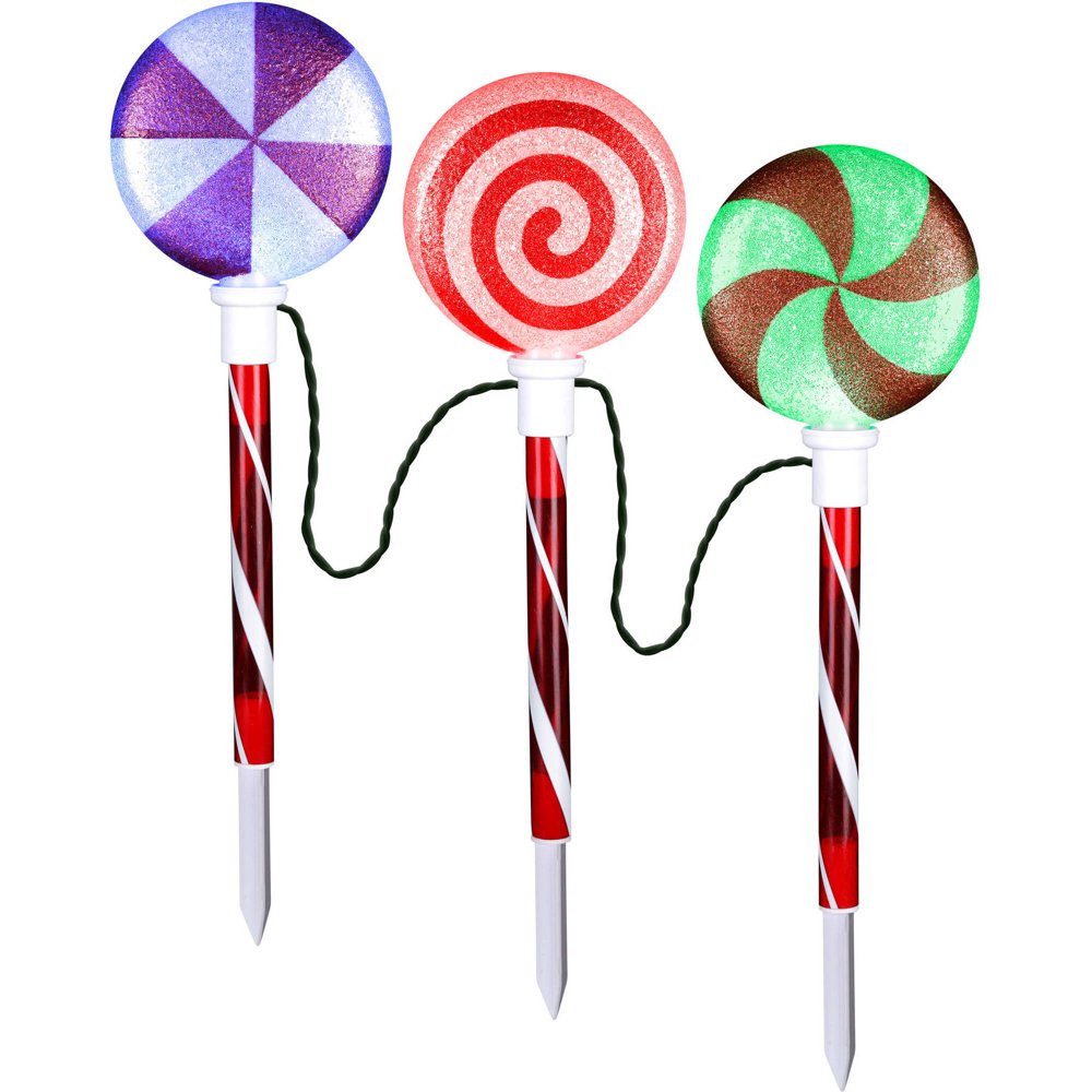 Gemmy Christmas Lights ColorMotion Pathway Stakes, Set of 3 Walmart
