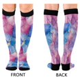 thumbnail image 4 of FORMRS Womens Knee High Socks Casual Long Thick Travel Daily Wear, 2 Pairs, Watercolor Blue Marble Pattern, 4 of 6