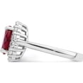 thumbnail image 4 of Sterling Silver Polished Rhodium-Plated Red And Clear Cz Ring (Size 8) Made In China qr7359-8, 4 of 5