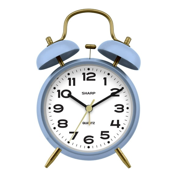 Reloj despertador Sharp Twin Bell, color azul aciano mate