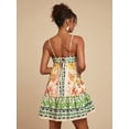 thumbnail image 2 of Multicolor Floral Print Spaghetti Strap Loose Mini Dress For Women, 2 of 8