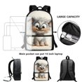 thumbnail image 6 of Uourmeti Cartoon Cat Smiling Face Large Capacity Backpack, 17 Inch Front Pocket School Backpack Premium Quality Student Bookbag for Men, 6 of 6