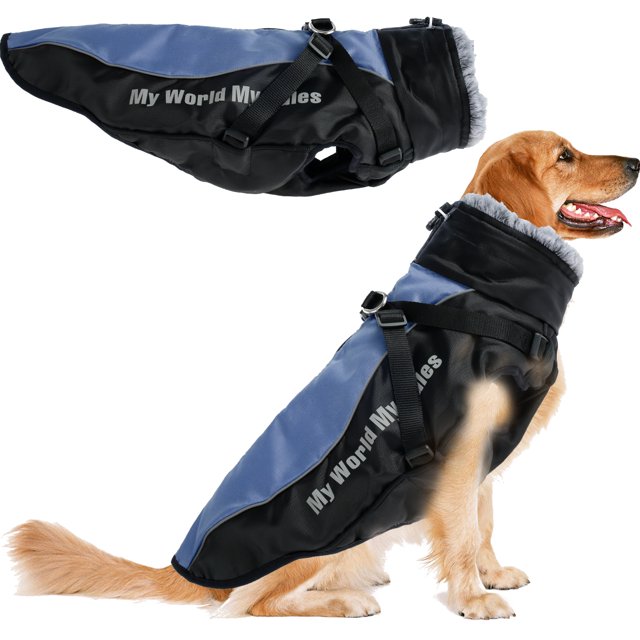 Abrigo Para Perros Chaqueta Suave Y Cálida Para Perros Ropa Impermeable Para Perros Con Tiras Reflectantes Y Cremallera Chaleco De Invierno Para Cachorros Al Aire Libre Con Orificio Para Arnés Para Pe Muyoka Hogar
