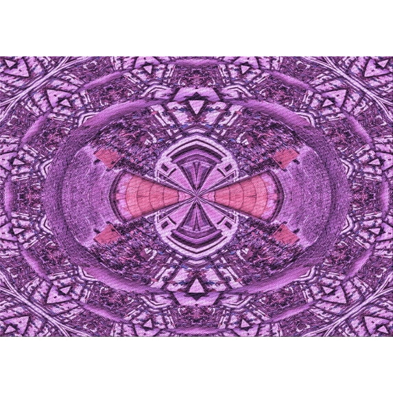 Ahgly Company Machine Washable Indoor Rectangle Transitional Dark Magenta Purple Area Rugs, 7' x 10'