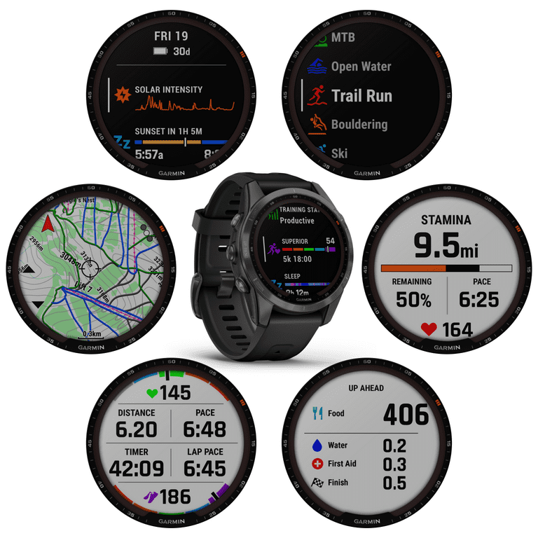 Garmin Fenix 7s Sapphire Solar Carbon Grey – TRI365