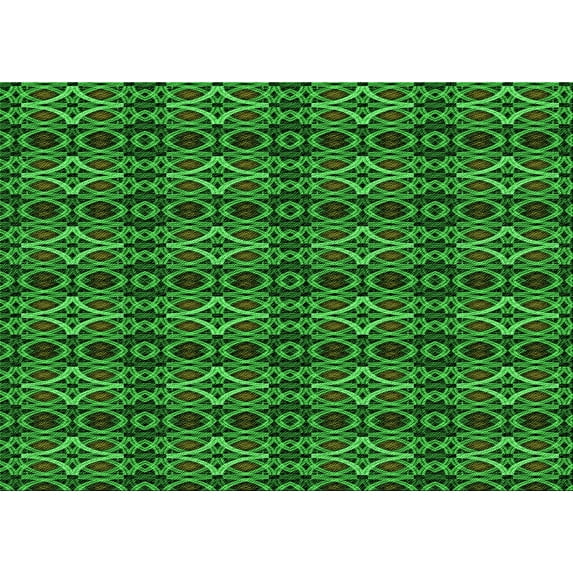 Ahgly Company Indoor Rectangle Patterned Deep Emerald Green Area Rugs, 2' x 5'