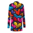 thumbnail image 4 of Xdegoge Valentines Cardigan for Women Long Sleeve Open Front Cardigans Fashion Playful Love Heart Prints Top Casual Loose Plus Size Versatile Outfits, 4 of 4