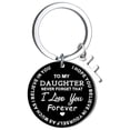 thumbnail image 1 of Llaveros para mujer, llavero de billetera, llavero de auto, lindo llavero DIY para mi hija, llavero de acero inoxidable negro con apellido de 26 letras, 2,5 cm, decoraciones de moda, 1 of 3