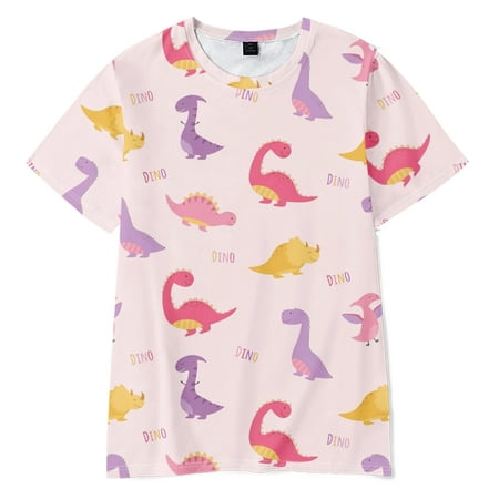 

Boy s T-shirt Children s Summer Clothes Baby Cartoon Dinosaur Short Sleeve T-shirt(C04-Size 110)