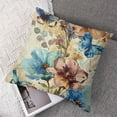 thumbnail image 7 of nygtbtfer Set of 4 Farmhouse Blue Flower Throw Pillow Covers  Orchid Butterfly  Linen Floral Cushion Case for Couch Outdoor Sofa ,Living Room Bed Indoors Home Décor White, 7 of 7