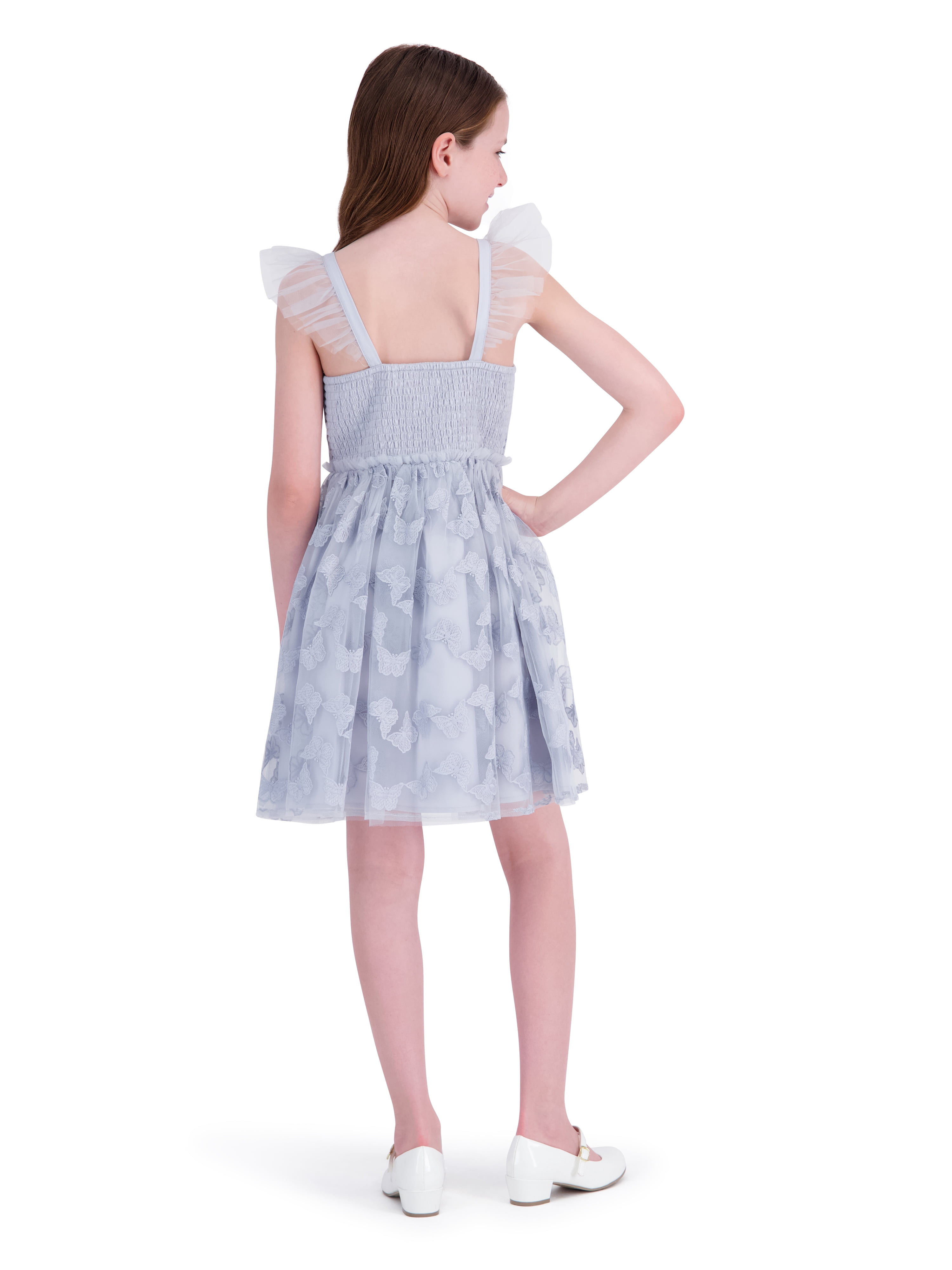Kensie Girl Sleeveless Emb Butterfly Dress with Tiered Skirt, Sizes 4-16