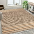 thumbnail image 2 of Casavani - 10'x16' Handblock Printed Beige Cotton Dhurrie Geometric Area Rugs for Bedroom & Dining Room, 2 of 5