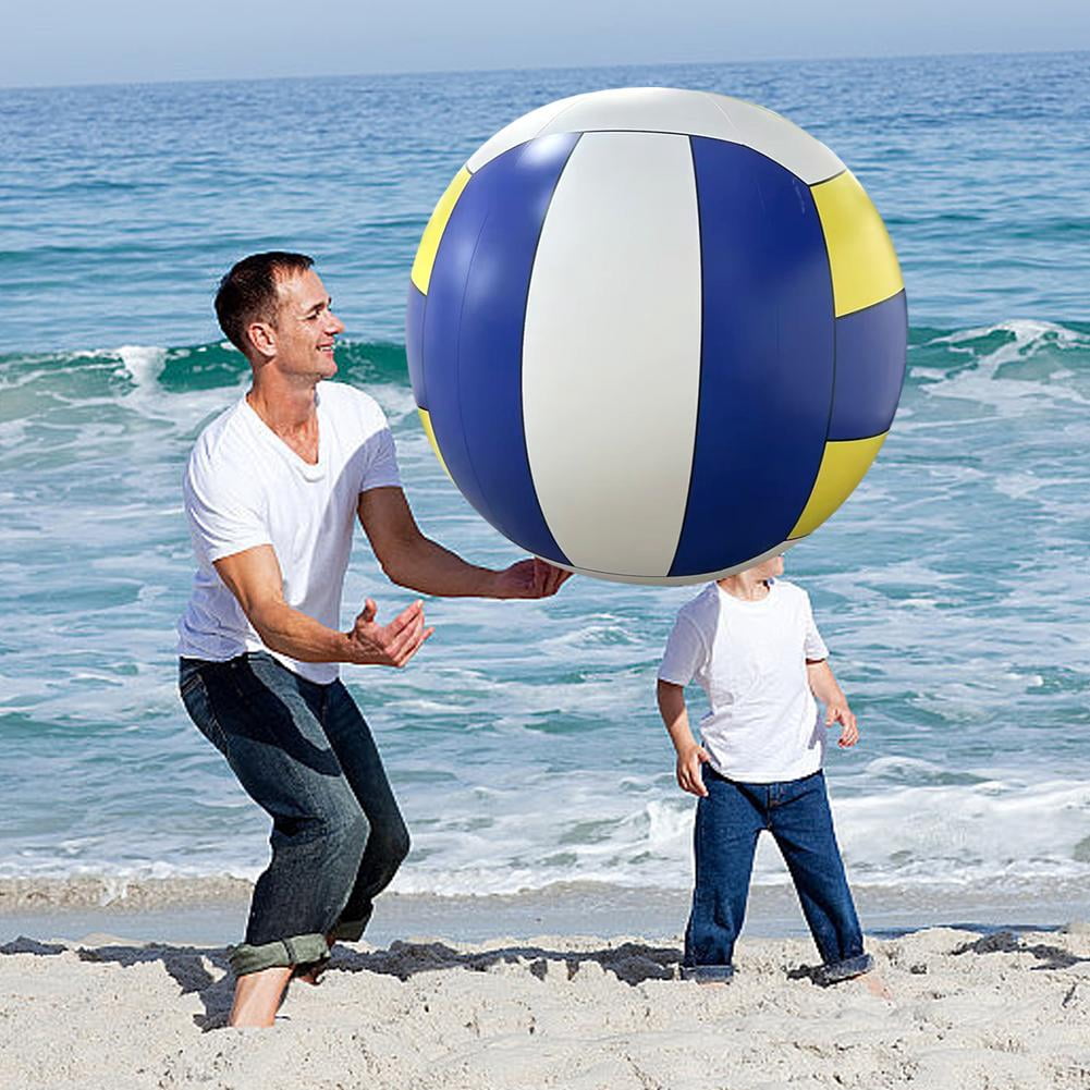 QHUDLV YXRRVING New Pvc Inflatable Beach Volleyball Big Football Ball Meeting Outdoor Team Bui Sports Grass Fun N2m1 Volleyball Beach Ball