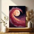 thumbnail image 6 of Abstract Red Wave And Moon Canvas Print Home Cafe Wall Art, 6 of 8
