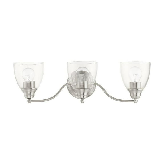 3 Light Bathroom Light in Transitional Style-7 inches Tall and 23 inches Wide-Brushed Nickel Finish Bailey Street Home 218-Bel-4363219
